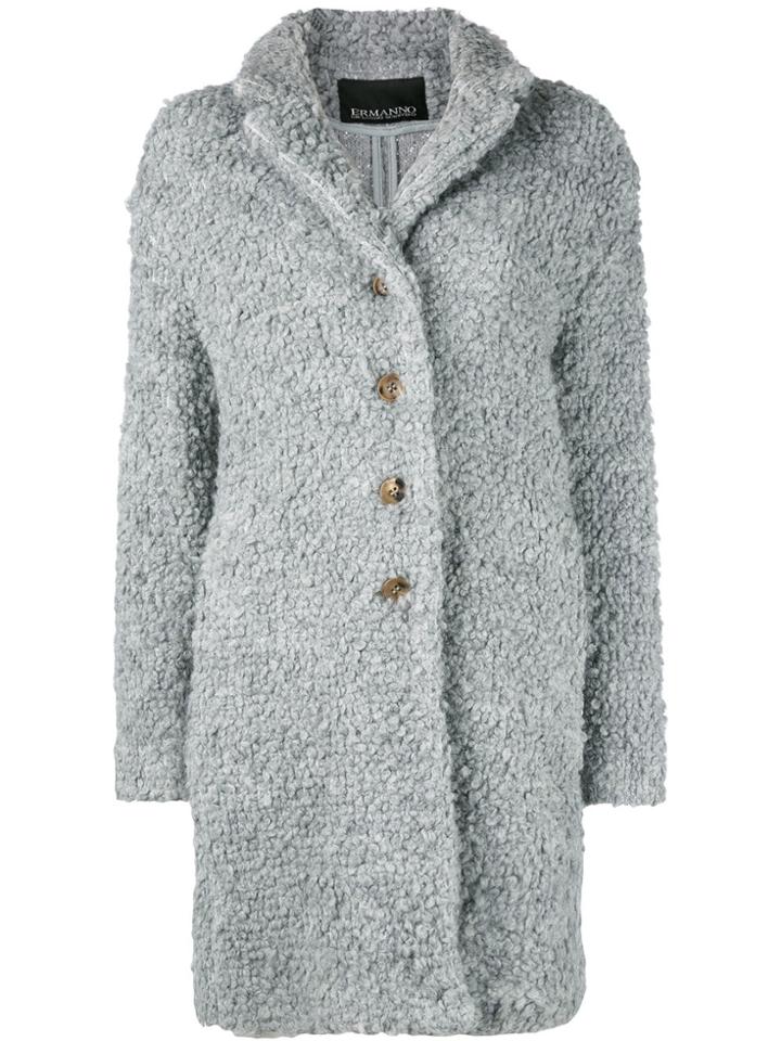 Ermanno Ermanno Textured Knit Coat - Grey