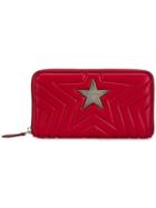 Stella Mccartney Zip Around Matelassé Star Wallet - Red