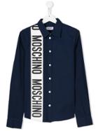 Moschino Kids Contrast Logo Tape Shirt - Blue