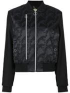 Versace Jeans Embroidered Bomber Jacket - Black