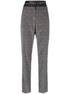 Msgm High Waist Checked Trousers - Grey