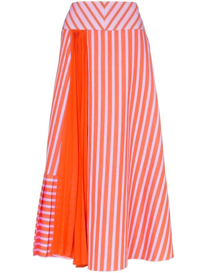 Silvia Tcherassi Brezo Pleated Striped Skirt - Pink
