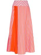 Silvia Tcherassi Brezo Pleated Striped Skirt - Pink