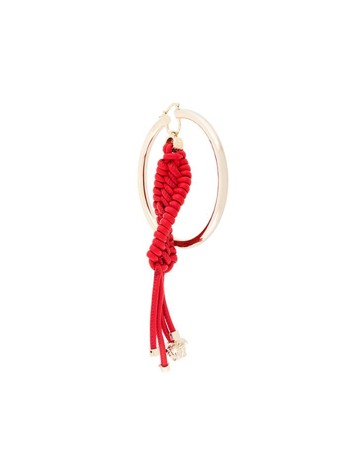 Versace Braided Hoop Earring - Red