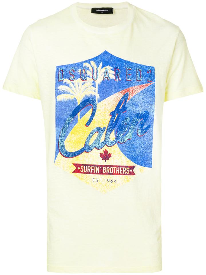Dsquared2 Caten Print T-shirt - Yellow & Orange