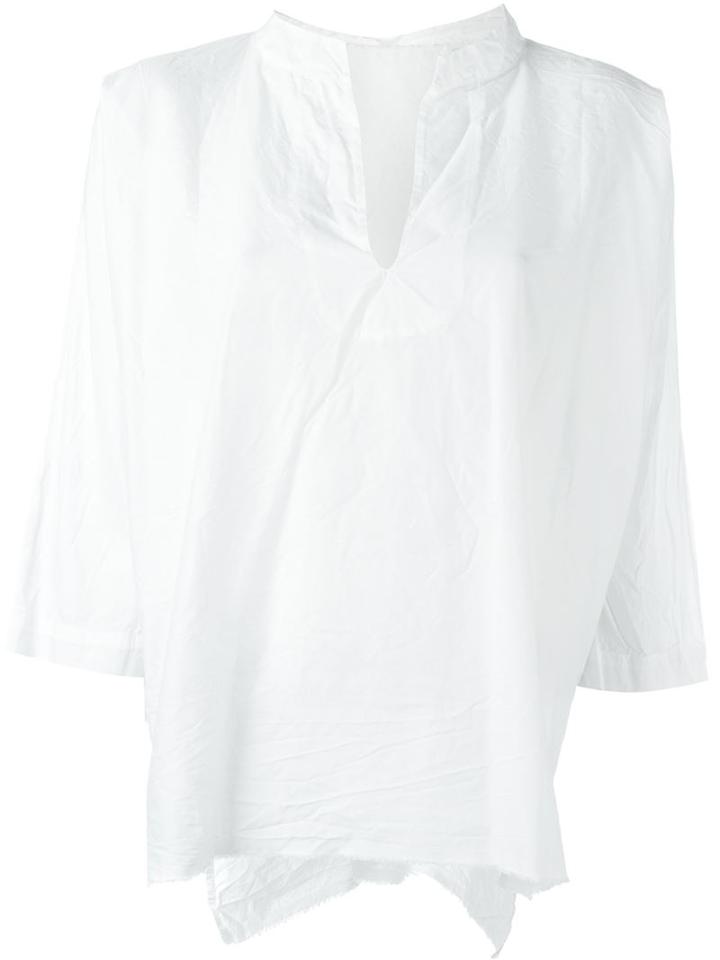 Daniela Gregis Mandarin V Neck Three Quarter Sleeve Long Shirt