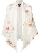 Avant Toi Printed Tie Front Cardigan - White