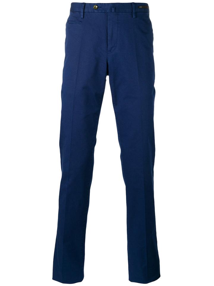 Pt01 - Slim-fit Chinos - Men - Cotton/elastodiene - 54, Blue, Cotton/elastodiene