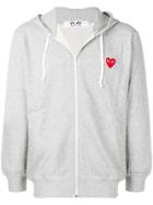 Comme Des Garçons Play Zipped Hooded Jacket - Grey