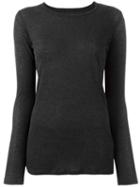 Majestic Filatures Crew Neck Jumper, Women's, Size: I, Grey, Cotton/cashmere