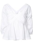 Piamita V Neck Top, Women's, Size: Small, White, Cotton