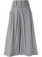 J.w. Anderson Pinstriped Pleated Wide Cropped Trousers