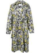 Floral Print Coat - Women - Polyester/cupro/viscose - 38, Black, Polyester/cupro/viscose, Christian Wijnants