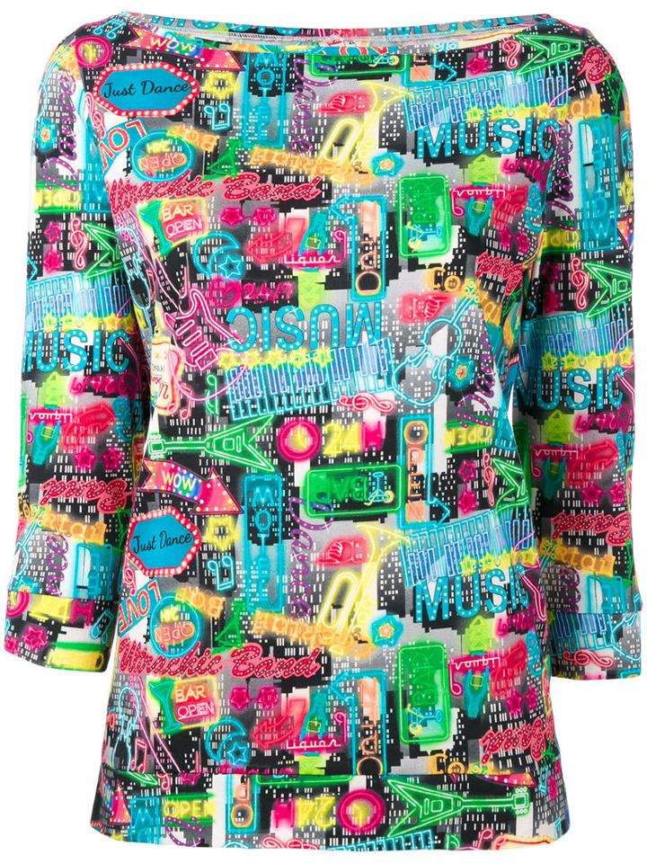Ultràchic Neon Print Top, Women's, Size: Small, Cotton