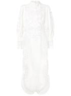 Zimmermann Fitted Embroidered Dress - White