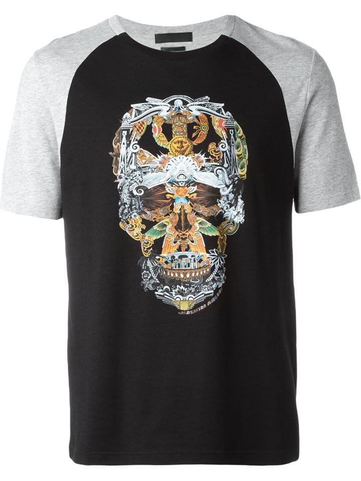 Alexander Mcqueen Skull Print T-shirt, Men's, Size: L, Black, Cotton