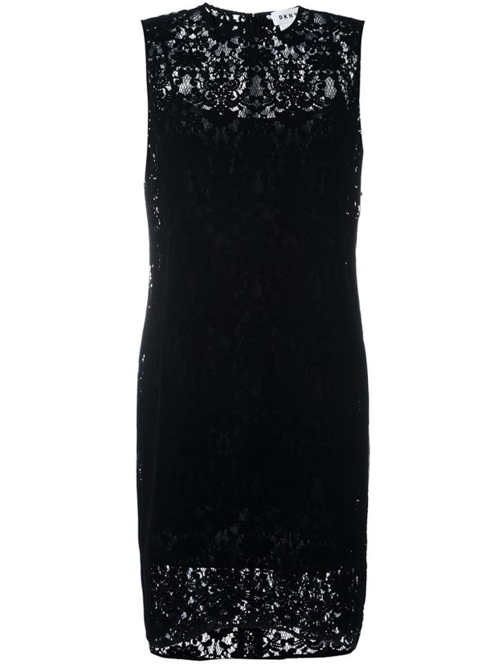 Dkny Floral Lace Shift Dress - Black