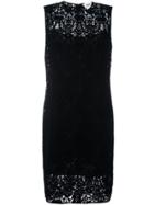 Dkny Floral Lace Shift Dress - Black