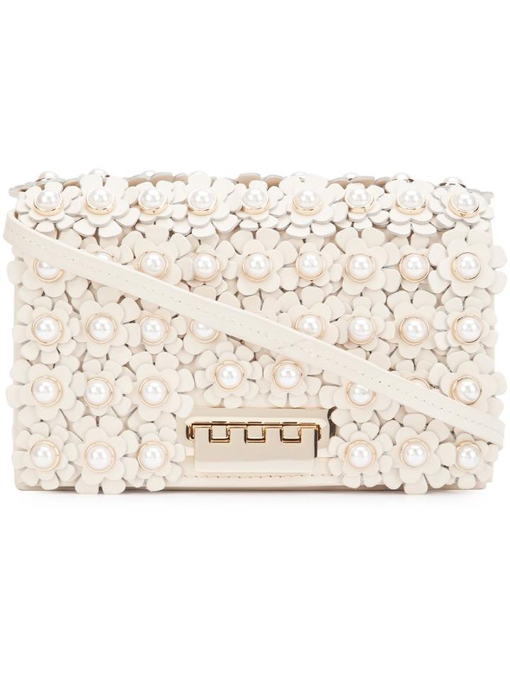 Zac Zac Posen - Earthette Embellished Crossbody Bag - Women - Calf Leather - One Size, White, Calf Leather