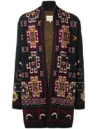 Etro Intarsia Knit Cardigan Coat - Blue