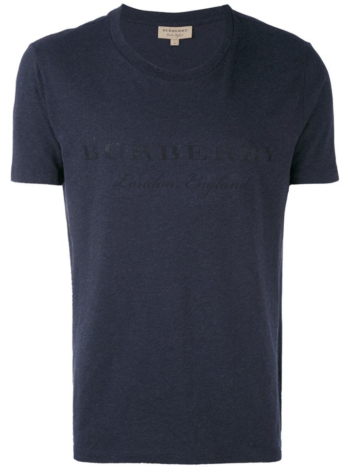 Burberry Logo Print T-shirt - Blue