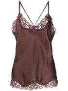 Gold Hawk Lace-detail Camisole Top - Brown