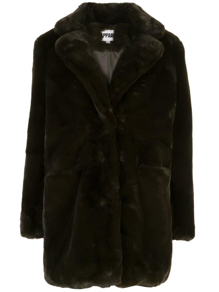 Apparis Sophie Faux Fur Coat - Green
