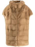 Manzoni 24 Sleeveless Fur Coat - Neutrals