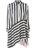 Marques'almeida Striped Asymmetric Shirt Dress - Black