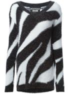Boutique Moschino Zebra Striped Sweater, Women's, Size: 48, Black, Polyamide/polyester