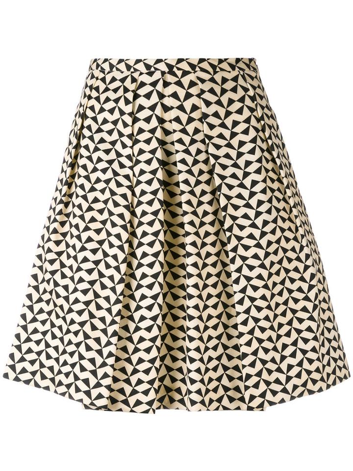 Eggs - Triangle Print Skirt - Women - Cotton/spandex/elastane/acetate/viscose - 46, Black, Cotton/spandex/elastane/acetate/viscose