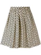 Eggs - Triangle Print Skirt - Women - Cotton/spandex/elastane/acetate/viscose - 46, Black, Cotton/spandex/elastane/acetate/viscose