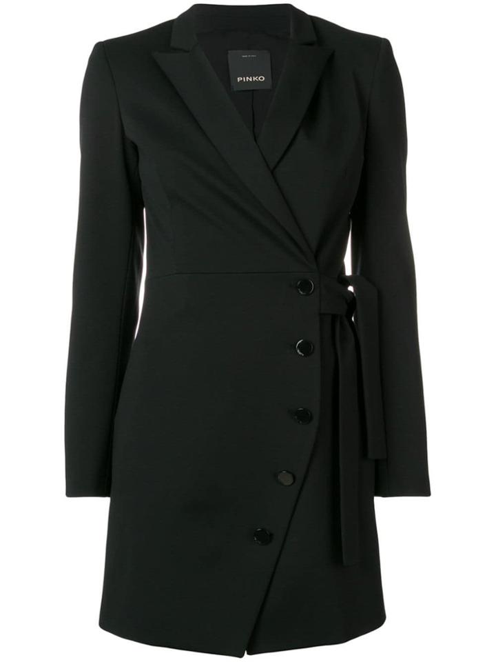 Pinko Button Embellished Wrap Dress - Black
