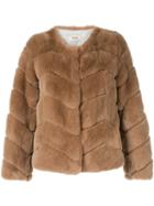 Yves Salomon Meteo Chevron Jacket - Brown