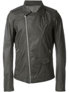 Rick Owens Biker Jacket, Men's, Size: 50, Grey, Calf Leather/cupro/viscose