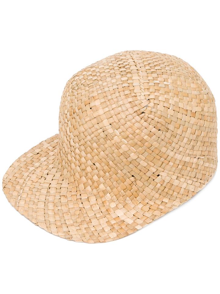 Overhead Thatched Cap, Men's, Nude/neutrals, Straw