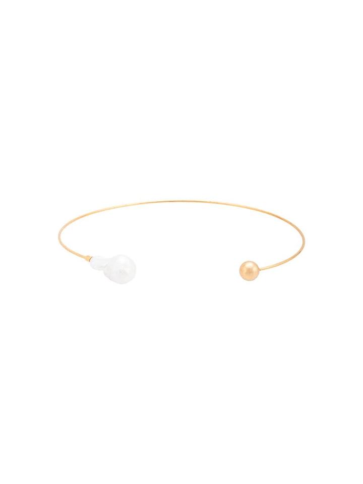Oscar De La Renta Baroque Pearl Choker Necklace - Gold