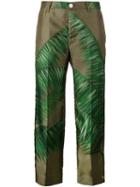 F.r.s For Restless Sleepers Tropical Palm Print Trousers, Women's, Size: Medium, Green, Silk