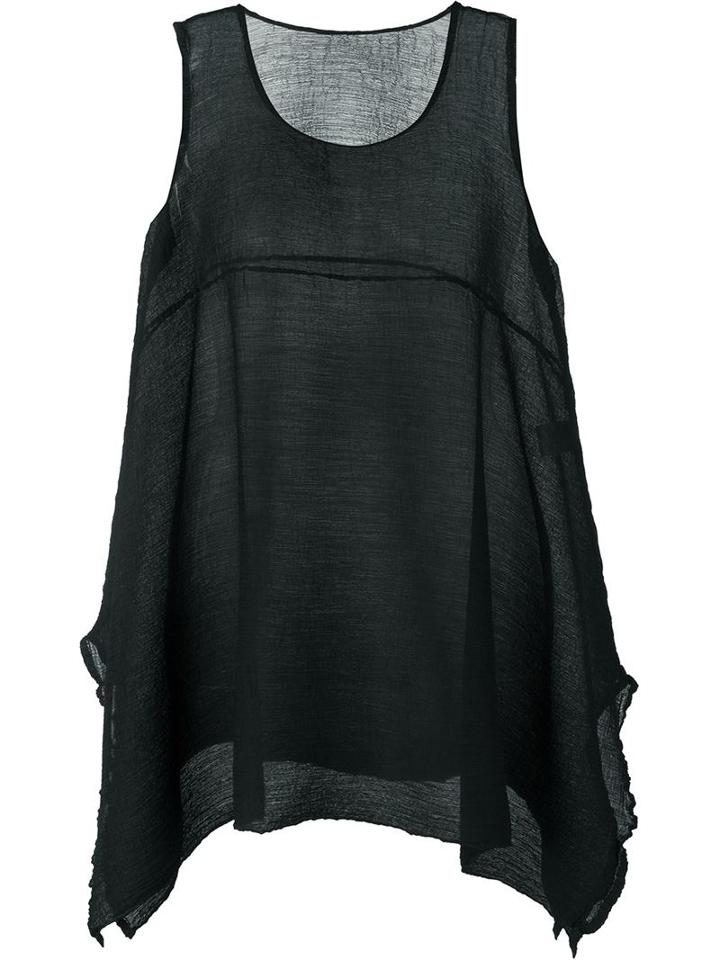 Issey Miyake Cauliflower Oversized Tank Top, Women's, Black, Polyester