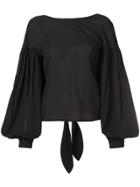 Wandering Sheer Sleeves Shirt - Black