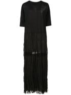 Uma Wang Frayed T-shirt Dress - Black