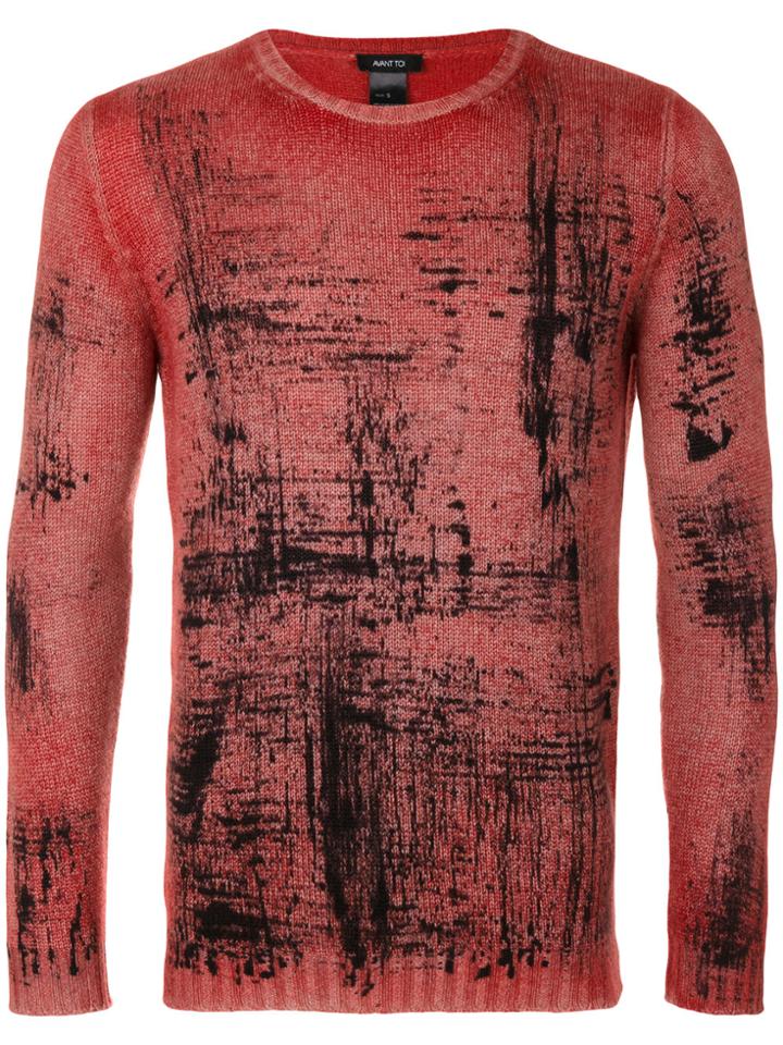 Avant Toi Ribbed Sweater - Pink & Purple