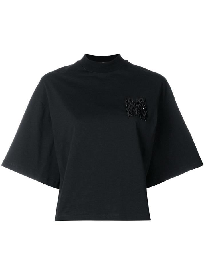 Msgm Embellished High-neck T-shirt - Black