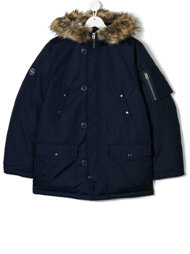 Ralph Lauren Kids Teen Hooded Parka Coat - Blue