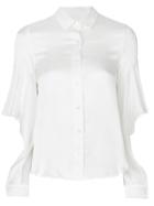 L'autre Chose Ruffle Sleeved Shirt - White