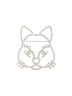 Chanel Vintage Crystal Cat Brooch, Women's