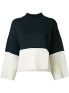 Victor Alfaro - High Neck Ribbed Jumper - Women - Merino - M, Blue, Merino