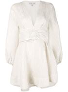 Shona Joy Flared Striped Dress - White