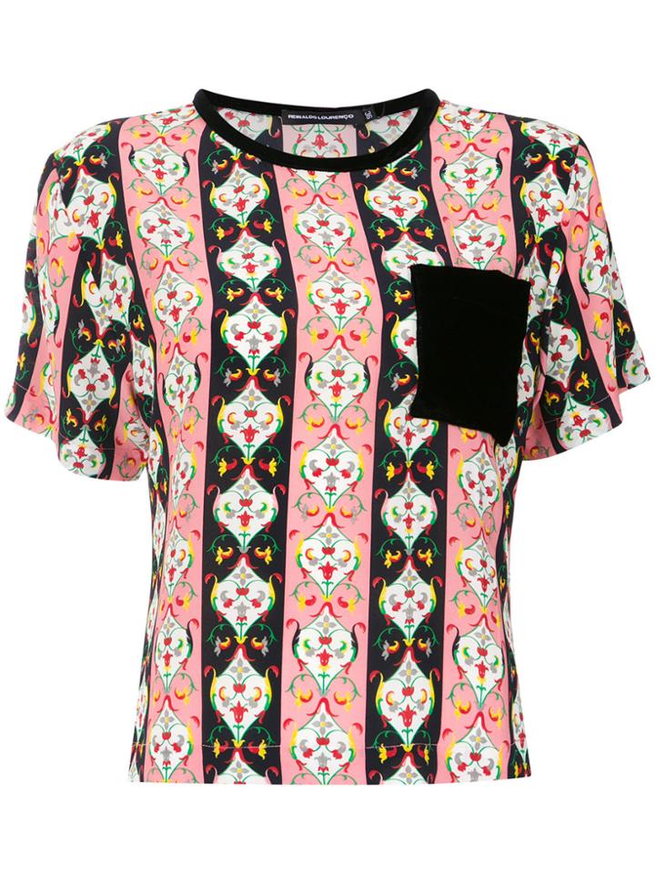 Reinaldo Lourenço Printed Cropped Top - Pink & Purple