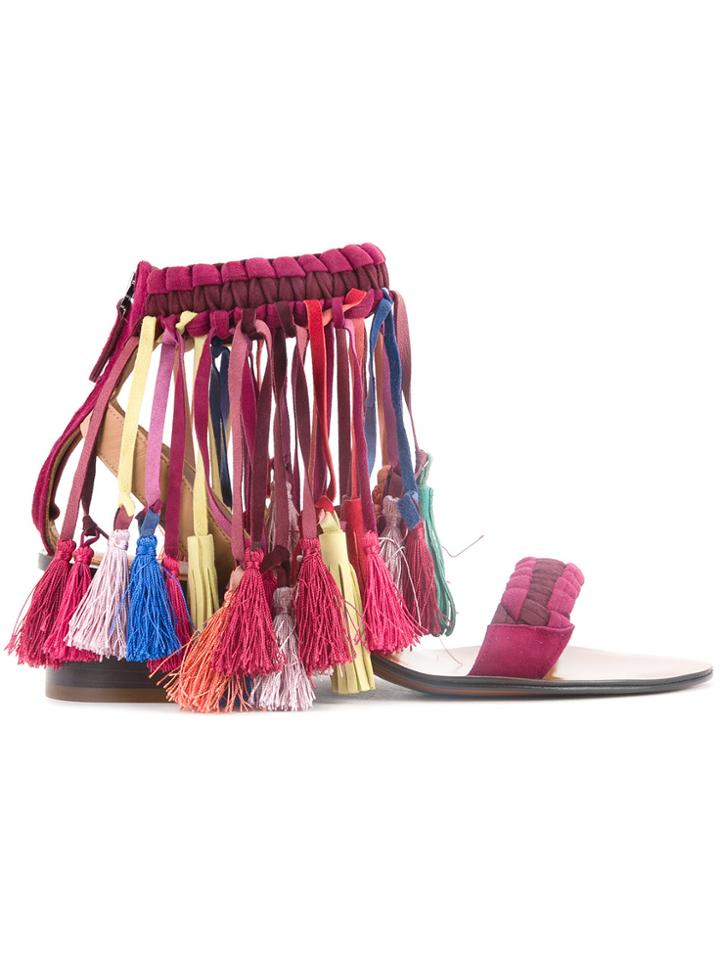 Chloé Multi-tassel Sandals - Multicolour